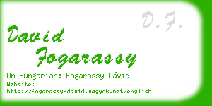 david fogarassy business card