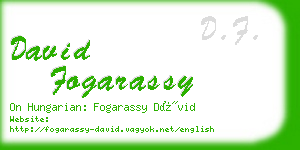 david fogarassy business card